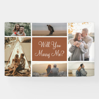 Will You Marry Me | 6 Photo Collage Proposal Banner
