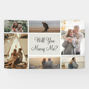 Will You Marry Me 6 Photo Collage Proposal Banner