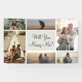 Will You Marry Me | 6 Photo Collage Proposal Banner