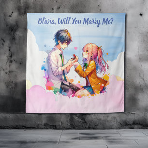 Will you Marry Me Anime Marriage Proposal Tapestry