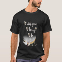 WILL YOU MARRY ME BALCK & PINK FLOWER T-Shirt