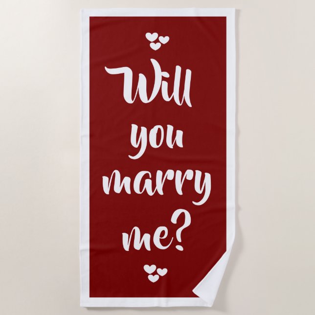 will you marry me? beach towel by dalDesignNZ (Front)