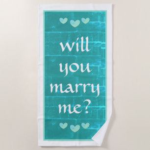 will you marry me beach towel by dalDesignNZ