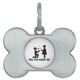 Will You Marry Me Bended Knee Man & Woman Pet ID Tag
