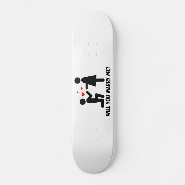 Will You Marry Me Bended Knee Man & Woman Skateboard (Front)
