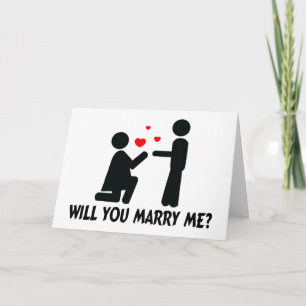 Will You Marry Me Bended Knee Woman & Man Card