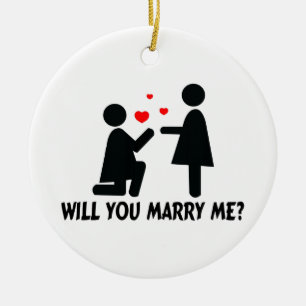 Will You Marry Me Bended Knee Woman & Woman Ceramic Tree Decoration