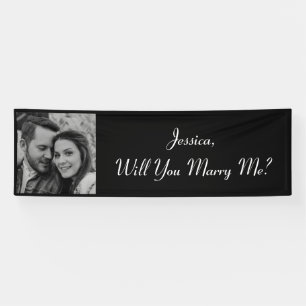 Will You Marry Me   Black And White Photo Proposal Banner