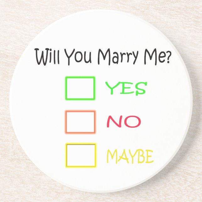 Will You Marry Me by Shirley Taylor Coaster (Front)