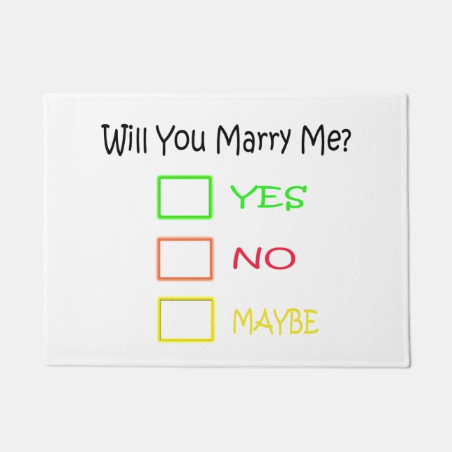 Will You Marry Me by Shirley Taylor Doormat (Front)