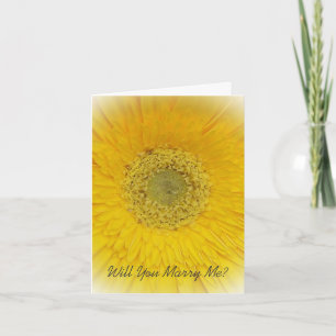 Will You Marry Me Card Yellow Gerbera