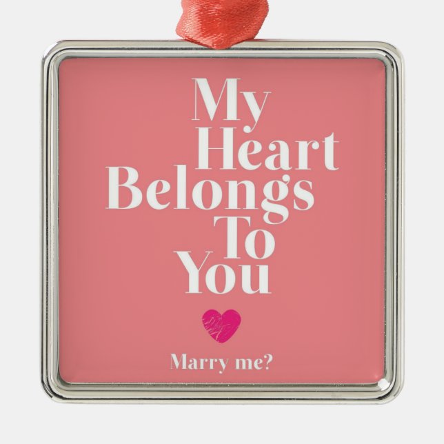**WILL YOU MARRY ME** CHRISMAS PROPOSAL ORNAMENT (Front)