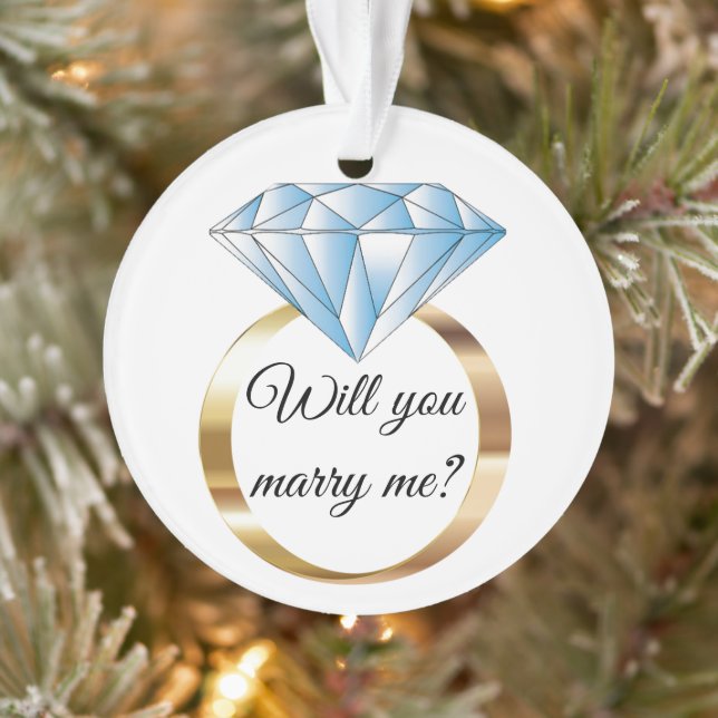 Will You Marry Me Christmas Ornament (Tree)
