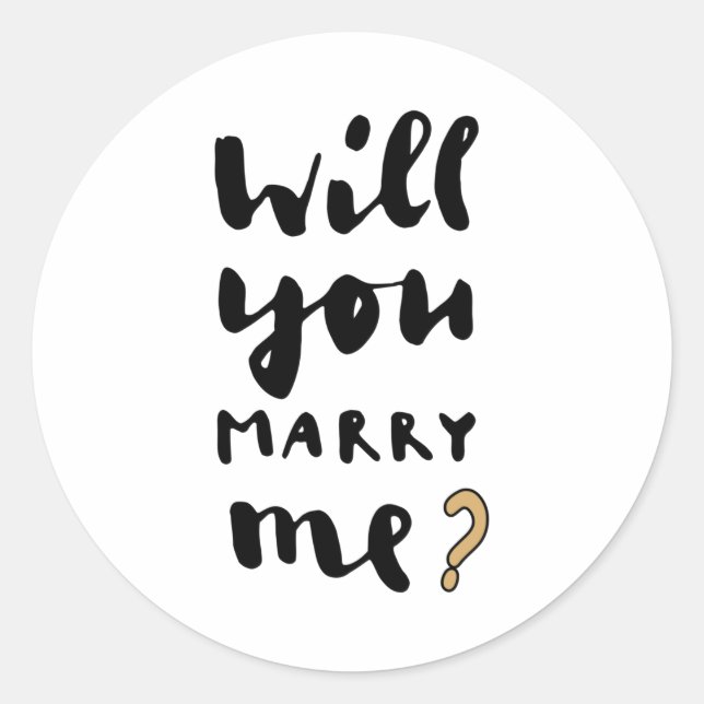 Will you marry me classic round sticker (Front)