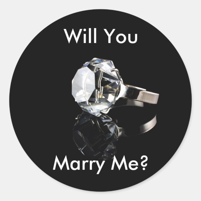 Will You, Marry Me? Classic Round Sticker (Front)