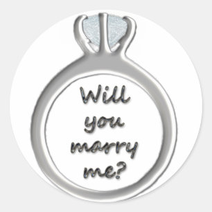 Will you marry me? classic round sticker