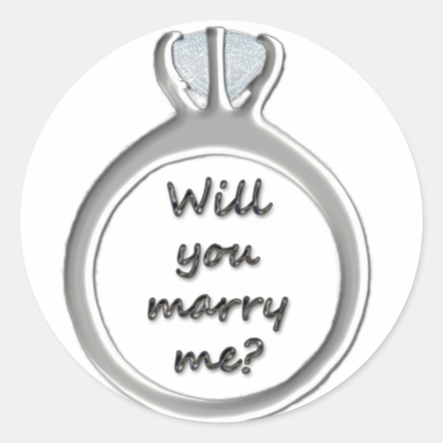 Will you marry me? classic round sticker (Front)
