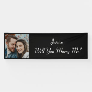 Will You Marry Me   Colour Photo Collage Proposal Banner