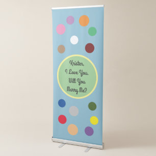"Will You Marry Me" colourful surprise proposal Retractable Banner