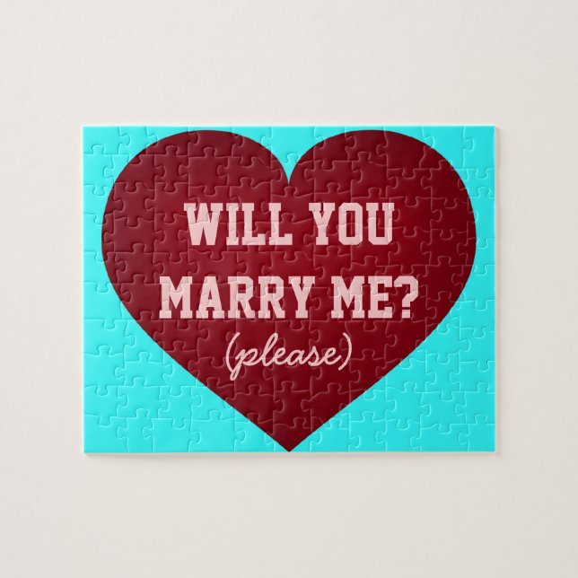 Will You Marry Me? Crimson Heart Jigsaw Puzzle (Horizontal)