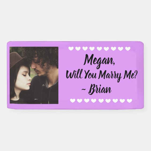 Will you Marry Me Custom Name and Photo  Banner (Horizontal)