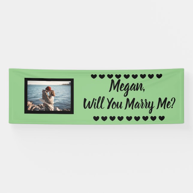 Will you Marry Me Custom Name and Photo Banner (Horizontal)