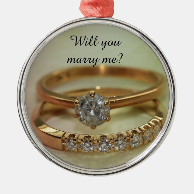 Will you marry me? Diamond ring ornament (Front)