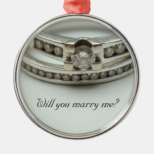 Will you marry me? Diamond ring ornament (Front)