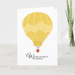 Will You Marry Me Fly with Me Hot Air Balloon Card