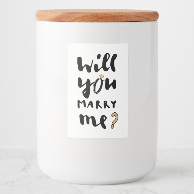 Will you marry me food label (Front)