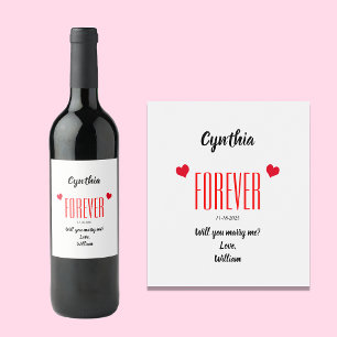 Will You Marry Me FOREVER Wine Label Set 