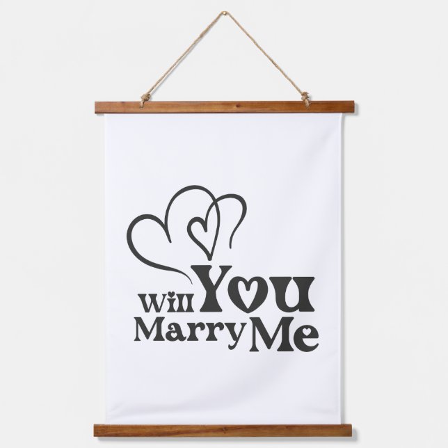 Will you marry me - Funny Wedding Proposal Hanging Tapestry (Front)
