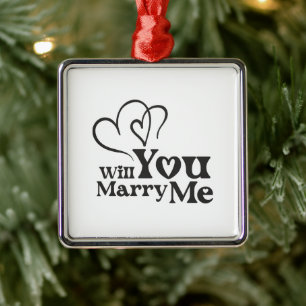 Will you marry me - Funny Wedding Proposal Metal Tree Decoration