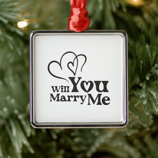 Will you marry me - Funny Wedding Proposal Metal Tree Decoration (Tree)