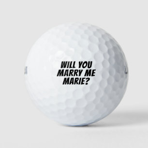 Will you marry me?  golf balls