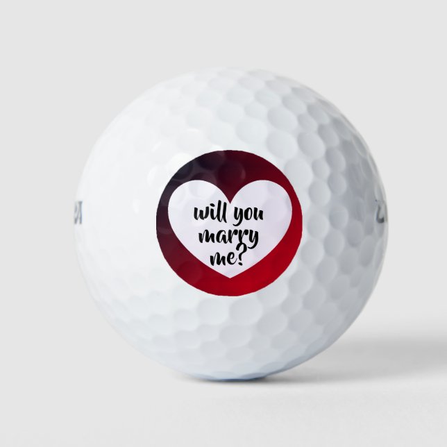 will you marry me? golf balls by dalDesignNZ (Front)