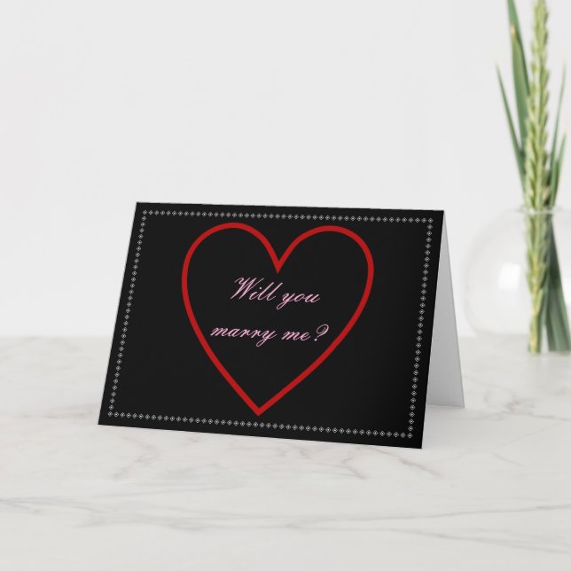 "Will you marry me?" + Heart Card (Front)