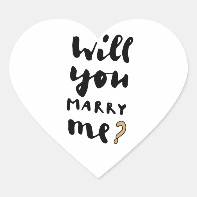 Will you marry me heart sticker (Front)