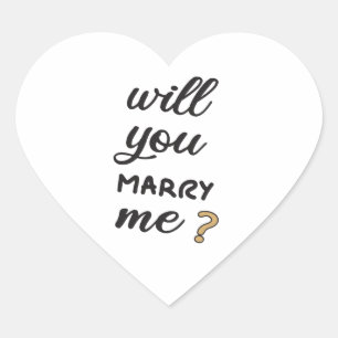 Will you marry me? heart sticker