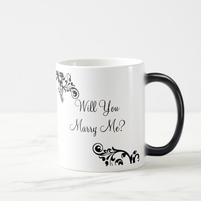 Will You Marry Me? Hidden Message Flourish Mug (Right)