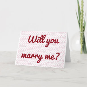 "Will you marry me?" + Lots of Small Heart Shapes Card