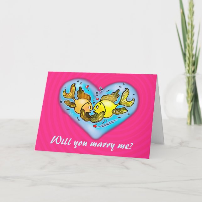 WILL YOU MARRY ME luck goldfish holding hands Card (Front)