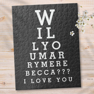 Will You Marry Me Marriage Custom Optician Chart Jigsaw Puzzle