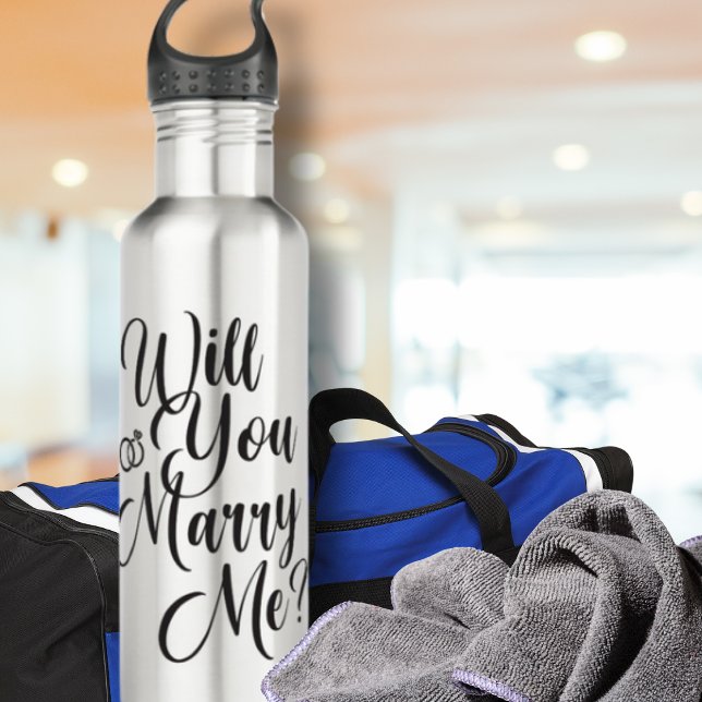 Will You Marry Me - Marriage Proposal  710 Ml Water Bottle (Will You Marry Me? Stainless Steel Water Bottle - Engagement Marriage Proposal Idea)