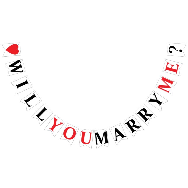 WILL YOU MARRY ME? MARRIAGE PROPOSAL BUNTING  (All)