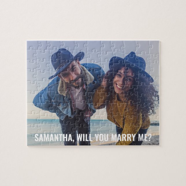 Will You Marry Me Marriage Proposal Couples Photo Jigsaw Puzzle (Horizontal)