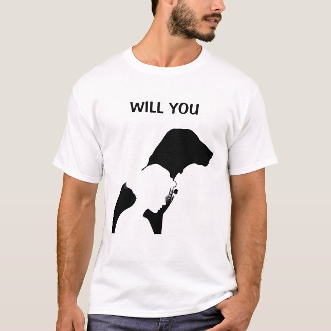 Will You Marry Me Marriage Proposal Dog T-Shirt (Front)