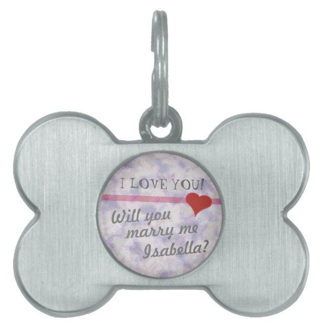 Will You Marry Me? Marriage Proposal Dog Tag (Front)