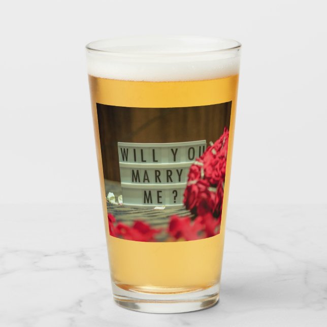 Will You Marry Me? Marriage Proposal Glass (Front Filled)