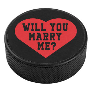 Will You Marry Me? Marriage Proposal Hockey Puck